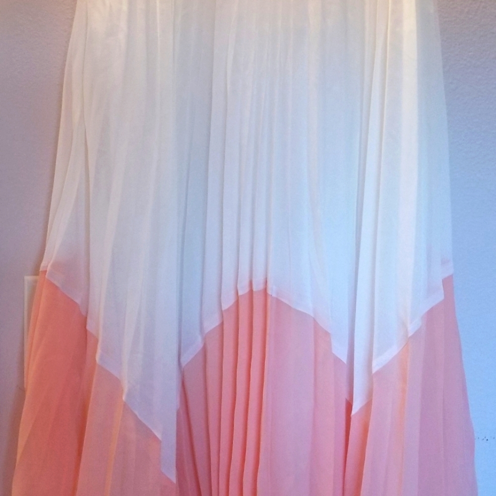 NWOT Forever 21 Chiffon Pleated Midi 2 Tone Skirt